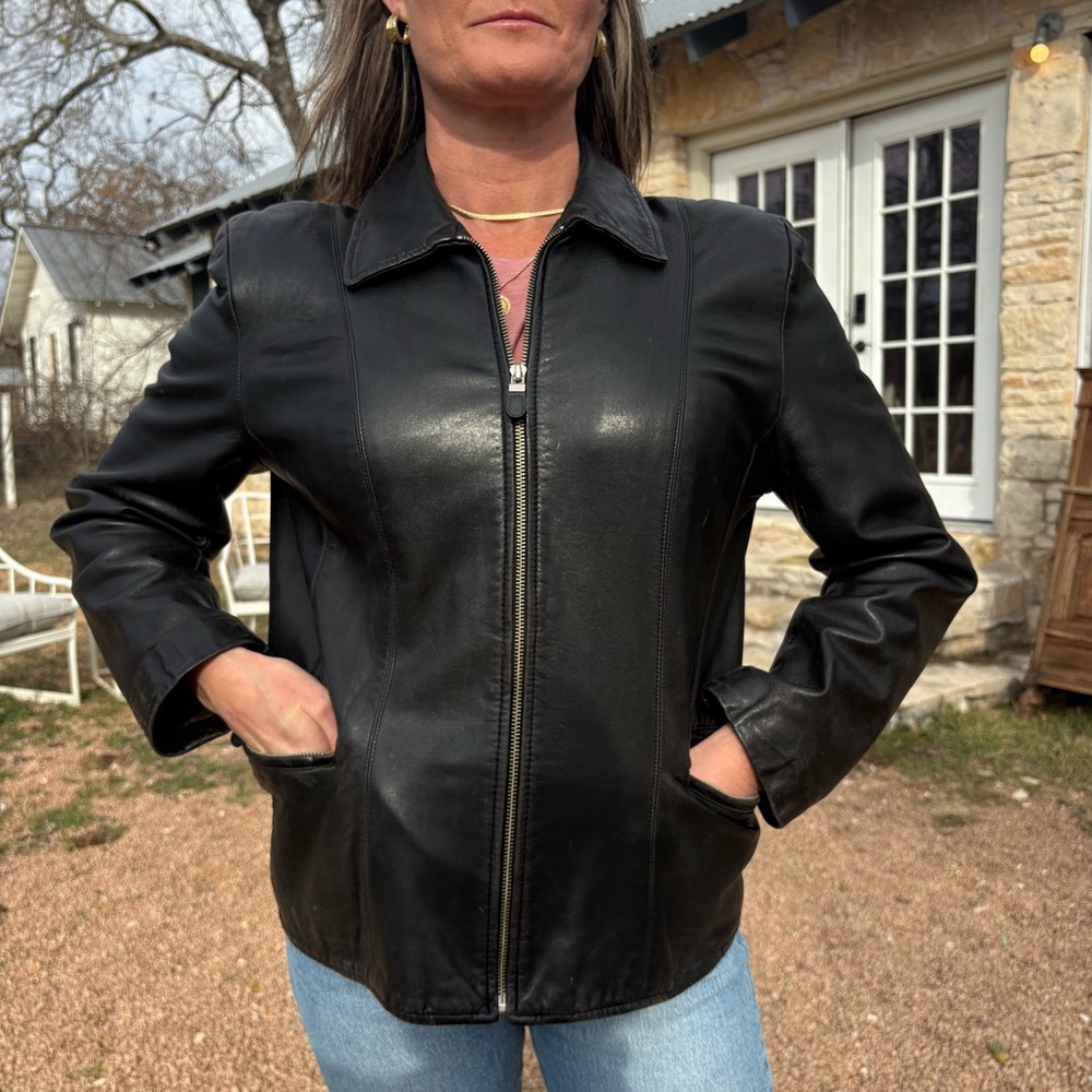 ANN TAYLOR LEATHER JACKET 12 - Picture 3 of 16